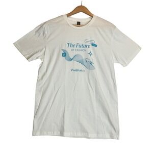 Poshfest 2025 White T-Shirt‎ Blue Graphic Casual M